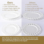 fMBB Round Appetizer Plate with Scalloped Edge Lace Rim, Set of 4, White 8 inch Ceramic Dessert Plates, Small for Cake Snack Side Dish, Microwave and Dishwasher Safe