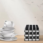 Urban Villa Dish Cloths Terry Cotton Pack of 6, Highly Absorbent Quick Drying Super Soft Premium Dish Towels for Kitchen with Hanging Loop Hand & Tea Towels - 12x12 Inch, (Black & White, Checks)