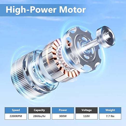 Shaved Ice Machine 300W Electric Ice Crusher 4 Blades Ice Crusher Shaver 2200 RPM Snow Cone Machine 286 lbs/hr Ice Shaving Machine for Home and Commercial