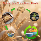 40oz wheat straw bowls with lids set of 4,cereal bowls with covers anti-leaking,unbreakable salad container for lunch, dishwasher safe bowl sets for kitchen. Vibrant Series