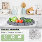 Stone Dish Drying Mat for Kitchen Counter,24"(L)×16"(W) Collapsible Fast-Drying Diatomaceous Earth Mats with Towel Sanding Tool,Versatile Stone Drying Mats for Cups Dishes Bottles