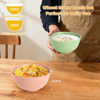 Homienly Wheat Straw Bowls, Unbreakable Cereal Bowls Microwave Safe, 8 PCS Lightweight Stackable Snack & Soup Bowls for Kitchen, Camping, Party, Dishwasher Safe Plastic Bowl Alternative (Light, 26oz)