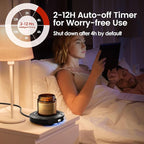 Mug Warmer, Coffee Warmer for Desk, Coffee Cup Warmer with 3 Temp Settings and Ambient Light, 2-12H Timer, 30W, Black