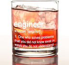 kunlisa Engineer Gifts Whiskey Glasses, Best Engineering Gifts for Men, 10 oz Drinking Rocks Glasses for Men Whisky Cocktail Scotch Bourbon Liquor