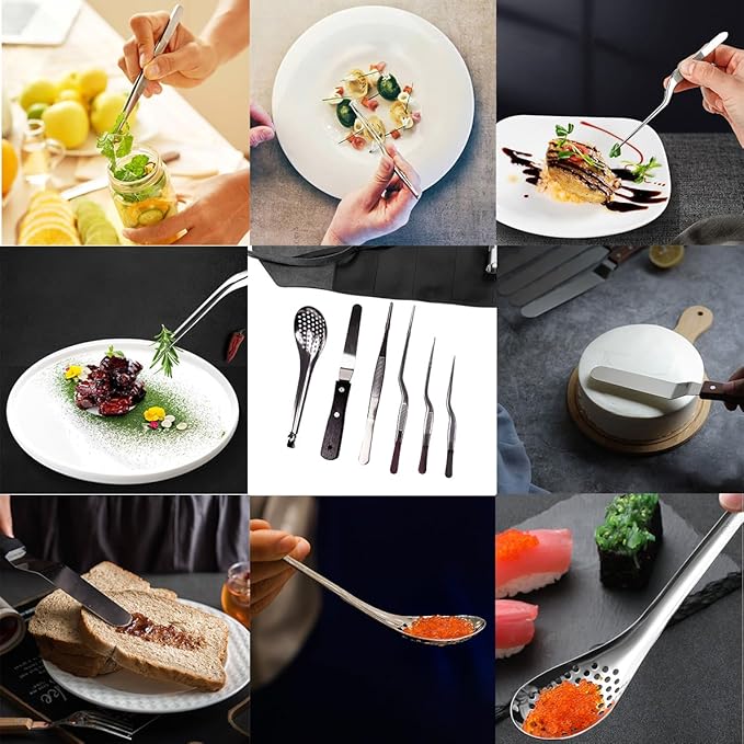 DUEBEL All-in-One Culinary Plating Set, 12 Piece Professional Chef Plating Kit for Home Cooks and Beginners' Perfect Plating (12 Piece)