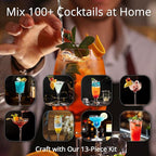 13-Piece Bartender Kit Bar Tool Set – Boston Cocktail Shaker Set with Muddler,Strainer,Jigger,Spoon–Home Bar Accessories and Drink Mixer Gift for Bartesian,Housewarming, Bar Cart Decor