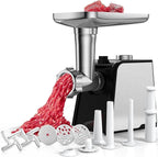 Oaomi 3200W Max Electric Meat Grinder & Sausage Stuffer - Mincer Machine with Tool 1 Blade And 3 Plates, 3 Tubes & Kubbe Kit Tool for Home Kitchen Use（Black）