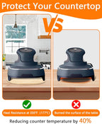 Bamboo Trivet for Ninja Crispi Air Fryer - Heat Resistant Mat Ninja Crispi Accessories,Non-Slip Kitchen Counter Protector,10.62"x10.62"x0.39"