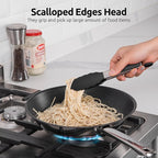 600ºF Heat Resistant Kitchen Tong: U-Taste 7 inch Silicone Cooking Tong with Firm Sealed Non Stick Rubber Tips & Silicon Coated 18/8 Stainless Steel Handle & Smooth Locking for Serving Salad (Black)