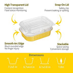 40 Pack 1.5 LB 7.2"×5"×1.8" Aluminum Pans with Lids Heavy Duty, 25 Ounce Aluminum Food Containers Disposable Tin Foil Pans with Lids for Baking, Meal Prep, Freezer, Heating and Takeout