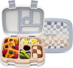Bentgo Kids 5-Compartment Leak-Proof Bento-Style Lunch Box (Whimsy & Wonder Collection) - Ideal for Ages 3-7, Drop-Proof & Durable, Dishwasher Safe, & PFAS & BPA-Free Materials (Checker Gradient)