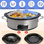 6 Quart Silicone Slow Cooker Divider Liners, Reusable Slow Cooker Divider Insert for Most 6 7 Qt Crock Pot,Roaster silicone Crock Pot Divider,Dishwasher Safe, BPA Free(Grey+Blue)