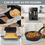 2 Pcs Gray Silicone Trivets 16"x12" Heat Resistant Trivets for Hot Pots and Pans Nonslip and Heat Resistant Hot Pads Silicone Square Trivet Mat Heat Resistant Mats for Countertop