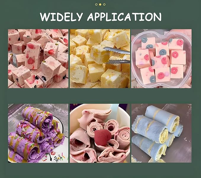 2.8KW Fried Yogurt Cream Machine Stainless Steel Commercial Rolled Ice Cream Maker 18" x 18" Square Stir-Fried Ice Cream Pan Double Pan Commercial Ice Roll Maker with 10 Boxs