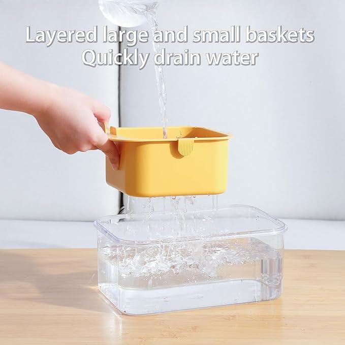 Double Layer Pistachio Bowl with Shell Storage, Multi-functional Drain Basket 2025 New Fruit Cleaning Bowl Nut Bowl for Snacks, Sunflower Seeds, and Candy, Ideal for Party and Home Use