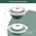 COOK WITH COLOR Collapsible Salad Spinner - 4 QT Space Saving Lettuce Dryer with Folding Collapsible Colander Great for Washing and Drying Fruit and Vegetables (Sage)
