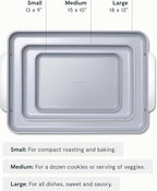 Caraway Non-Stick Ceramic Baking Sheet Trio - Naturally Slick Ceramic Coating - Non-Toxic, PTFE & PFOA Free - 18 x 13" Large, 15 x 10" Medium, & 9" x 13" Small - White