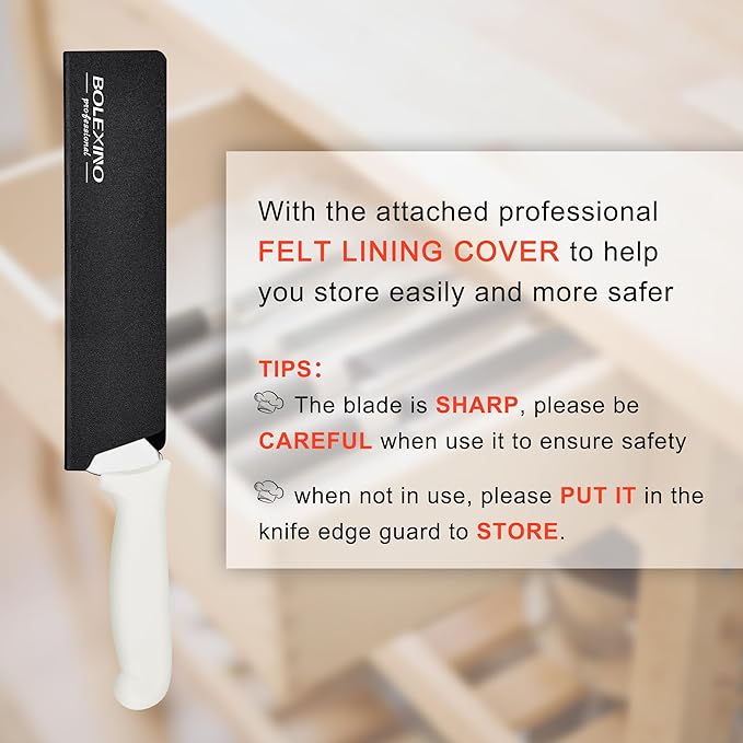 9 Inch White Offset Serrated Bread Knife Wavy Edge knife, High Carbon Stainless Steel Multi-Purpose Kitchen Knife for Homemade Bread, Crusty Breads, Cake, Bagel