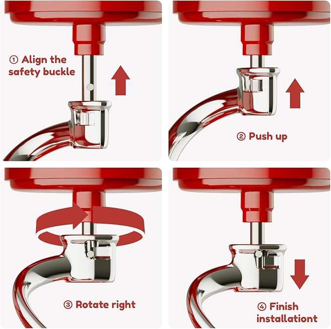 GVODE Stainless Steel Spiral Dough Hook for Kitchenaid Stand Mixer, Bread Hook Fits Kitchenaid 5Plus & 6QT Bowl-Lift Stand Mixers, Dishwasher Safe, Not Fit for KitchenAid TILT-HEAD Mixer