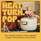 POPSMITH Mint Stovetop Popcorn Machine - 6 Quart, 10 Popcorn Kits (5 Movie Theater, 5 Kettle Corn), Stainless Steel