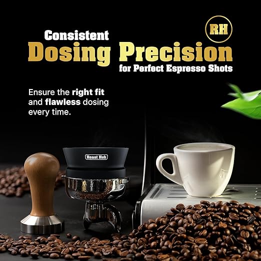 51mm Magnetic Dosing Funnel for Portafilter Espresso Machine ~ High Strength 12 Magnet Design ~ Fits Most Express Coffee Machines ~ Home Barista Espresso Portafilter Adapter ~ UK Brand