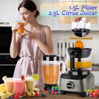 14 Cup Food Processor, French-Fry-Cutter, Blending, Mixing, Shredding, and Slicing, Meat and Vegetable Chopping, Doughing for Home Use, Mincing, and Pureeing,4 Speeds,600W