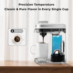 CHULUX Mini Coffee Maker for K Capsule, Single Serve Coffee Maker for One Cup Americano, Lightweight Pod Coffee Machine, Pearl White