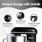 Kitchen in the box Stand Mixer, 900W 8.5QT Kitchen Electric Mixer, 6-Speed Large Capacity Food Mixer for Home Cooks with Egg Whisk, Dough Hook & Flat Beater (Black)