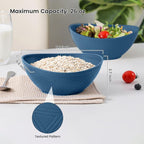 Wheat Straw Bowl 26 OZ - Unbreakable Serving Bowl Set of 4, Microwavable Bowls Set, Reusable Plastic Bowls for Cereal,Salad,Oatmeal,Soup, Kitchen Bowl (Blue)