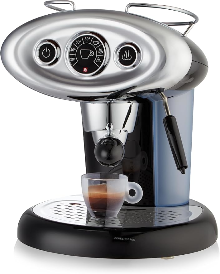 Illy X7.1 Espresso Single-Serve Machine, Barista Quality Espresso Machine for iperEspresso capsules with Milk Frother Steam Wand (Black)