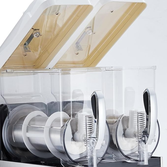 12L*2 Commercial Slushie Machine, 700W slushy machine, 6.4 Gals cocktail margarita frozen drink machine for home, Electric Large Slushie Machine with Self-cleaning Mode for Restaurant Bar