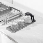 Silicone Dish Drying Mat for Multiple Usage,Easy clean,Eco-friendly,Heat-resistant Silicone Mat for Kitchen Counter,Sink,Bar,Bottle,or Cup Grey M 17 inches x 6 inches