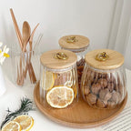 38 FL OZ Glass Jars with Bamboo Lids, Glass Containers with Airtight Lids for Storage, Large Candy Jars for Coffee Nuts Cookie, Decorative Glass Canister, 1130ml Oval & Oval
