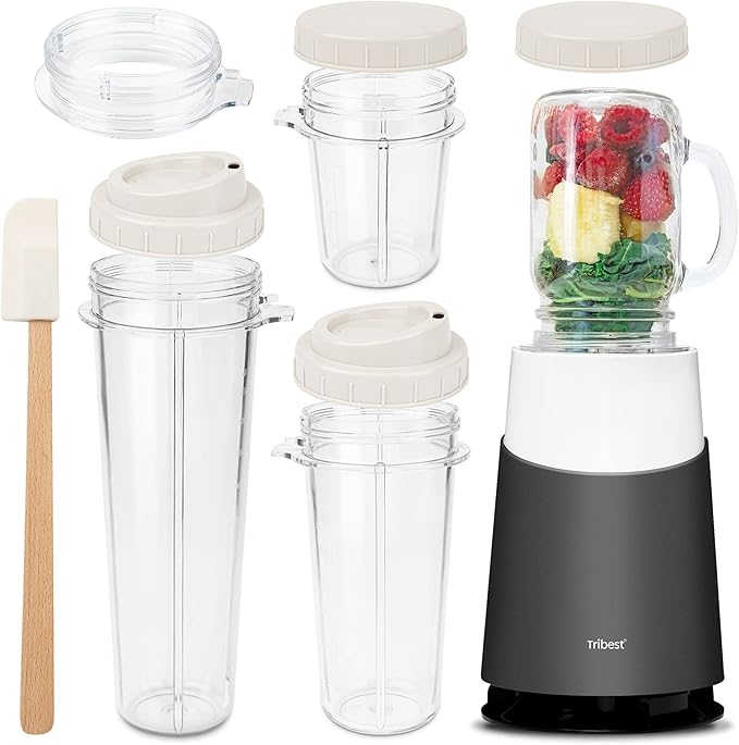 Tribest II Ready Personal Blender with Mason Jar Mug, One-Size, Gray