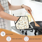Dog Cat Paw Print Bones Pot Holder Set of 2,Kitchen Heat Resistant Potholder for Women Men BBQ Cooking Baking