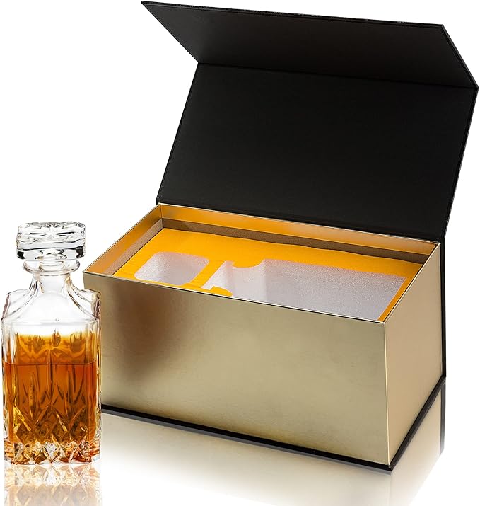 Premium Whiskey Decanter, KANARS Sophisticated Scotch Decanter with Luxury Gift Box for Men Dad Brother Husband, Non-Lead Crystal Liquor Bottle, Gift for Birthday Retirement Housewarming