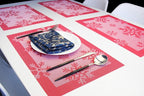 PIGCHCY Christmas Placemats Snowflake Woven Heat Resistant Placemats Washable Easy to Clean Table Mats for Dining Room and Decor(Set of 4, Red)