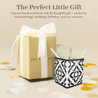 Young's Inc. Ceramic Utensil Holder for Countertop - Kitchen Crock with 3 Wooden Utensils - Large Organizer for Cooking Tools, Flatware, and More - Bee Thankful