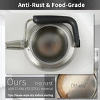 Tea Kettle, Whistling Stovetop Tea Kettle, Large Capacity Teapot Suits for All Heat Source, Professional Fast Heat Technique Teapot with Thick Body and Bottom, Durable and Sturdy Tea Pot