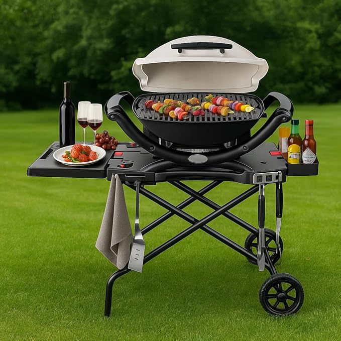 Outdoor Grill Stand for Weber Q1200, Q1000, Q2200, Q2400, Portable Grill Cart for Blackstone 17"& 22" Table Top Griddles, for Weber Grill,Griddle Stand for Blackstone,for Travel and Camping