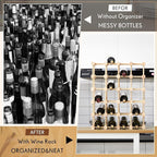 Juexica 12 Bottles Wooden Wine Rack Stackable Modular Storage Racks DIY Assembly Wine Bottle Holder for Inside Cabinet Countertop Cellar Racks(2 Pack)