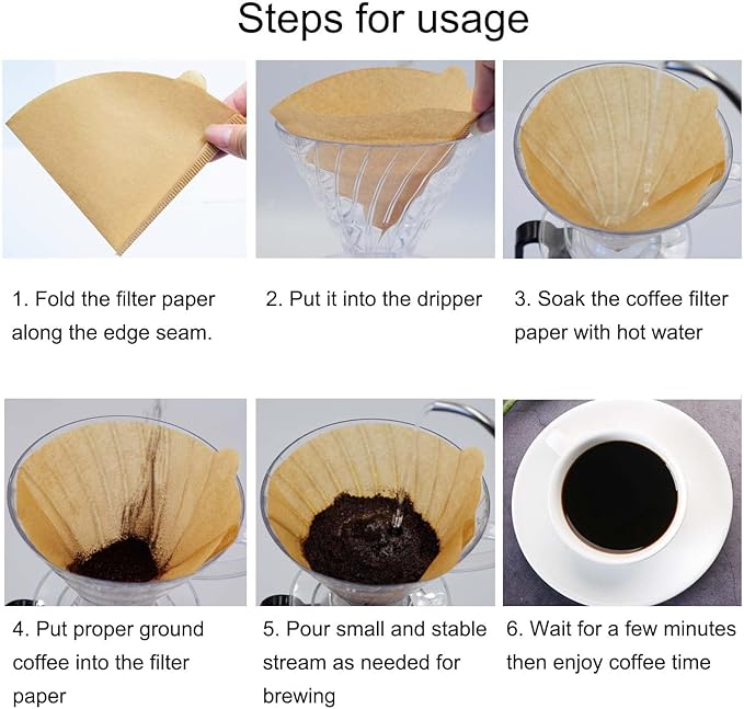 Cone Coffee Filters Size 01, 100 Count Unbleached 1-2 Cups Disposable V01 Coffee Paper Filters, Compatible with Cone Shaped Pour Over Coffee Filter and Drip Coffee Maker