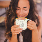 Christian Art Gifts Large Ceramic Coffee & Tea Mug for Women: Kind Words are Like Honey Inspirational Bible Verse, Non-toxic/Lead-free, Microwave/Dishwasher Safe Bumble Bee Cup, Yellow/White, 15 oz.