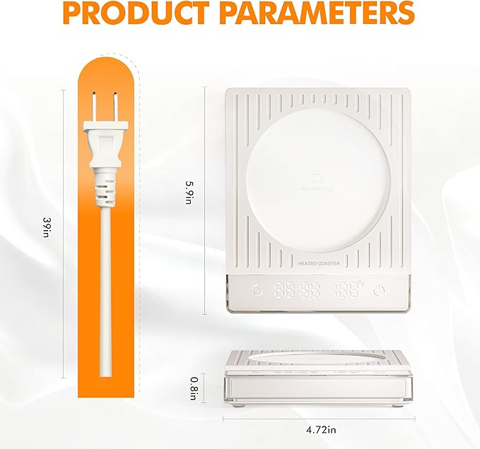 2026 New Smart Coffee Mug Warmer for Desk, 4 Temp Settings, Electric Cup Warmer with Auto Shut Off & Timer, Fast Heating Plate for Coffee, Tea, Candle Warmer, Smart Gift for Office & Home Use(White)