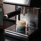 2-Oz Ceramic Espresso Cups with Wood Handle, 2/4-Piece Set for Coffee, Tea, Latte - Dishwasher Safe, Multi-Color & Wood Styles, Gift & Café Use (Kiln turning blue, Wooden Handle2)