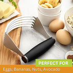 Spring Chef XL Dough Blender For Baking, Heavy Duty Pastry Blender, Stainless Steel Pastry Cutter Tool with Sharp Blades, Dough Mixer, Butter Cutter for Easy Mixing, Dishwasher Safe - 2 Pack - Black