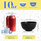 Wheat Straw Small Bowls Set of 6, Unbreakable 10 OZ Mini Dessert Bowls, Snack Bowl for Kitchen, Picnic, Microwave & Dishwasher Safe Bowl Set for Ice Cream, Fruits, Appetizer, Black