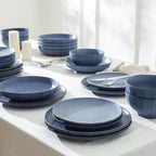 Stone Lain Rio 4-Piece Salad Plate Set Stoneware, Blue