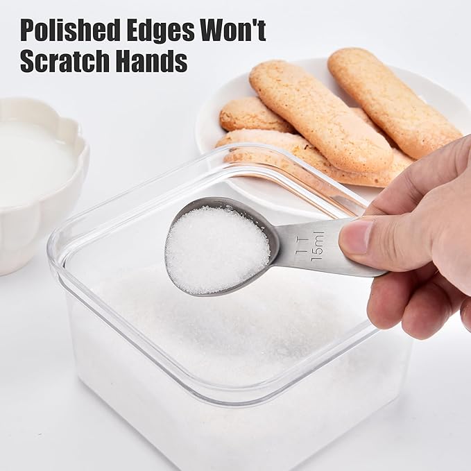 Doosu 2 Tablespoon Coffee Scoop - 18/8 Stainless Steel Heavy Duty Measuring Spoon with Short Handle, Food Grade Metal Tbsp Scoop for Ground Coffee Beans Tea Sugar Powder (30ml)