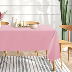 sancua 6 Pack Pink Tablecloth 60 x 102 Inch, Rectangle Table Cloth for 6 Feet Tables - Stain and Wrinkle Resistant Washable Polyester Table Cover for Dining Tables, Buffet Parties and Camping